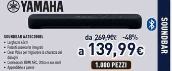 Unieuro YAMAHA SOUNDBAR AATSC200BL offerta