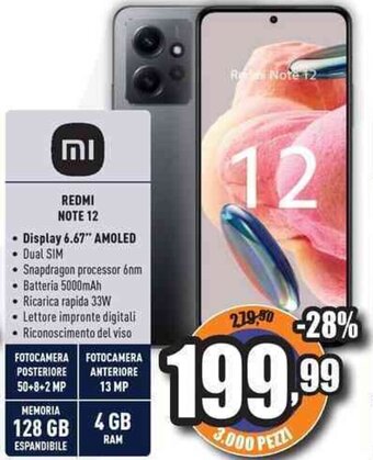 Unieuro REDMI NOTE 12 offerta