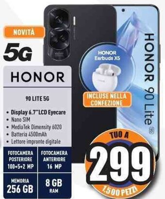 Unieuro HONOR 90 LITE 56 offerta