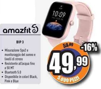 Unieuro amazfit BIP 3 offerta