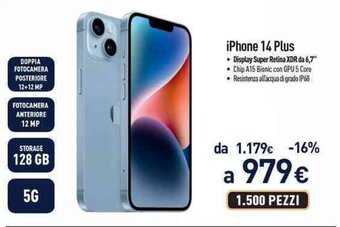 Unieuro iPhone 14 Plus offerta