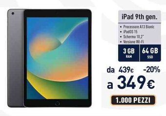 Unieuro iPad 9th gen. offerta