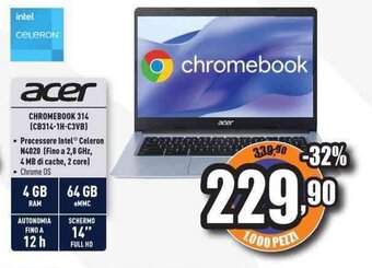 Unieuro acer CHROMEBOOK 314 (CB314-1H-C3VB) offerta