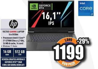 Unieuro hp VICTUS GAMING LAPTOP 16-d1038nl offerta