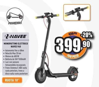 Unieuro NAVEE MONOPATTINO ELETTRICO NAVEE V40 offerta