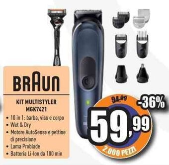 Unieuro BRAUN KIT MULTISTYLER MGK7421 offerta
