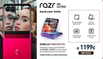 Unieuro motorola razr 40 ULTRA DISPLAY PROTETTO offerta