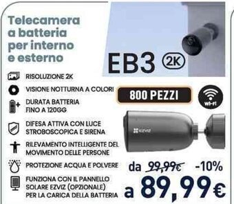 Unieuro Telecamera a batteria per interno offerta
