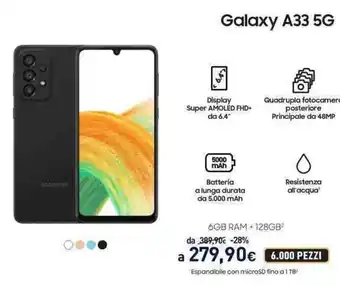 Unieuro Galaxy A33 5G offerta