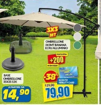 Risparmio Casa OMBRELLONE 3X3MT BANANA ECRU ALLUMINIO offerta
