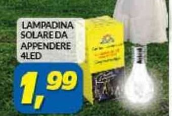 LAMPADINA SOLARE DA APPENDERE 4LED