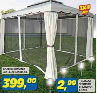 Risparmio Casa GAZEBO ROMANO 3X4 ECRU+MARRONE offerta