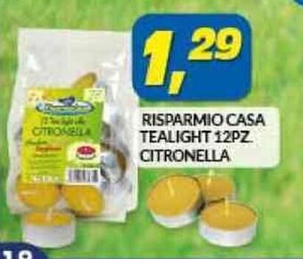 Risparmio Casa RISPARMIO CASA TEALIGHT 12PZ CITRONELLA offerta