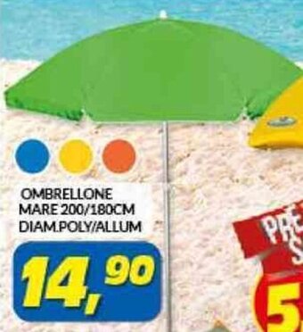 Risparmio Casa OMBRELLONE MARE 200/180CM DIAM.POLY/ALLUM offerta