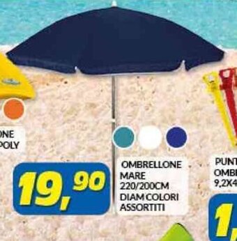 OMBRELLONE MARE 220/200CM DIAM COLORI ASSORTITI