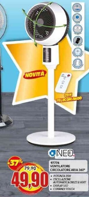Risparmio Casa Neo VENTILATORE CIRCOLATORE ARIA 360° offerta