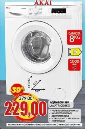 Risparmio Casa AKAI AQUAB004 NV LAVATRICE BKG offerta