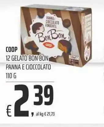 Coop Coop 12 Bon Bon 12 Gelato Panna E Cioccolato 110g offerta