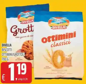 Coop Divella Biscotti Ottimini/Grottoli 700g offerta