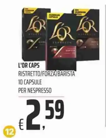 Coop L'Or Caps Ristretto/Forza/Barista 10 Capsule per Nespresso offerta