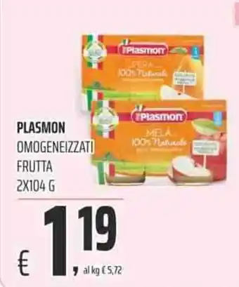 Coop Plasmon Omogeneizzati Frutta 2x104g offerta