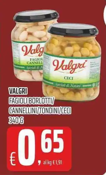 Coop Valgri Fagioli Borlotti/Cannellini/Tondini/Ceci 340g offerta