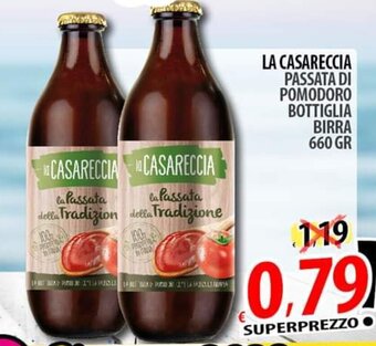 Il Genio Supermercato LA CASARECCIA PASSATA DI POMODORO BOTTIGLIA BIRRA 660 GR offerta