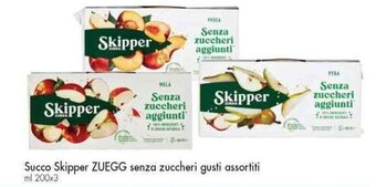Galassia Succo Skipper ZUEGG senza zuccheri gusti assortiti ml 200x3 offerta