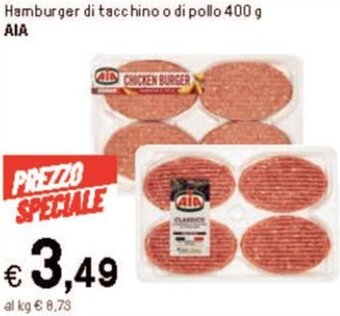 Iper La Grande Hamburger di tacchino o di pollo 400 g AIA offerta