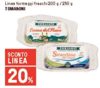 Linea formaggi freschi 200 g /250 g TOMASONI