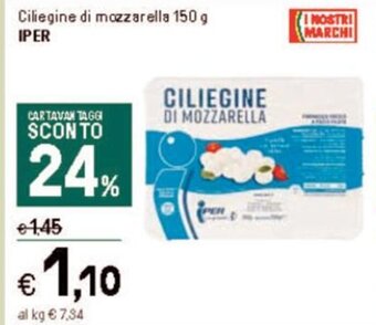 Iper La Grande Ciliegine di mozzarella 150 g IPER offerta