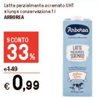 Iper La Grande Latte parzialmente scremato UHT a lunga conservazione 1 l ARBOREA offerta