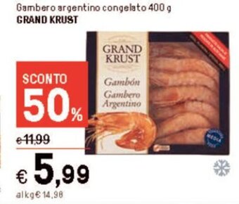 Iper La Grande Gambero argentino congelato 400 g GRAND KRUST offerta