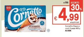 Iper La Grande Cornetto Classico conf. 8 pezzi 480 g ALGIDA offerta