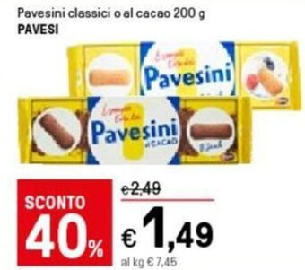 Iper La Grande Pavesini classici o al cacao 200 g PAVESI offerta