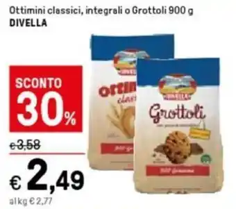 Iper La Grande Ottimini classici, integrali o Grottoli 900 g DIVELLA offerta