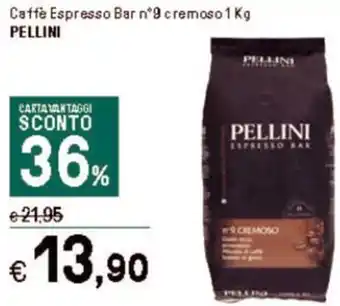 Iper La Grande Caffe Espresso Bar nº9 cremoso 1 Kg PELLINI offerta