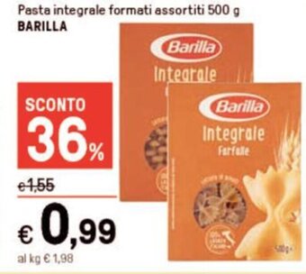 Iper La Grande Pasta integrale formati assortiti 500 g BARILLA offerta