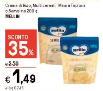Iper La Grande Crema di Riso, Multicereali, Mais e Tapioca o Semolino 200 g MELLIN offerta