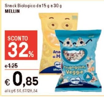 Iper La Grande Snack Biologico da 15 g a 30 g MELLIN offerta