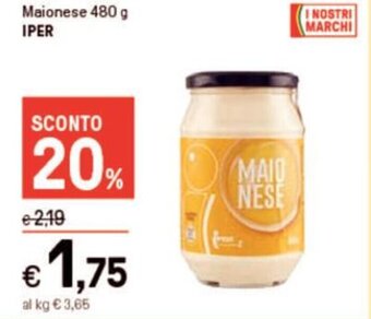 Iper La Grande Maionese 480 g IPER offerta