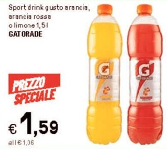 Iper La Grande Sport drink gusto arancia, arancia rossa o limone 1,51 GATORADE offerta