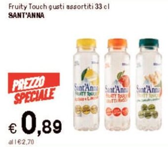 Iper La Grande Fruity Touch gusti assortiti 33 cl SANT'ANNA offerta