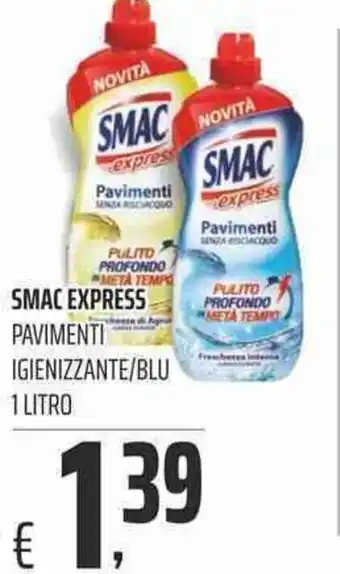 Smac Express Pavimenti Igienizzante/Blu 1lt