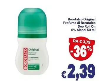 A&O Borotalco Original Unisex Deodorante Roll-on 50 Ml offerta