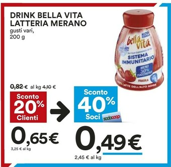 Coop Merano Bella Vita Fragola 200 G(ml) offerta