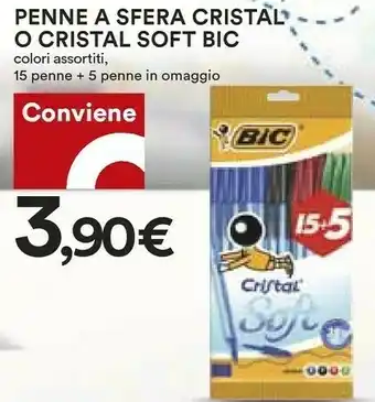 Coop Bic Penne A Sfera Cristal Soft Volori Assortiti 10 Pezzi offerta