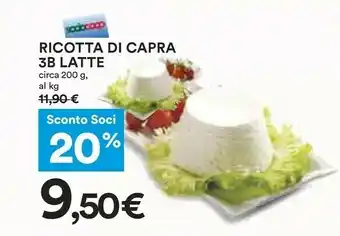 Coop 3b latte Ricotta Di Capra 200 G offerta