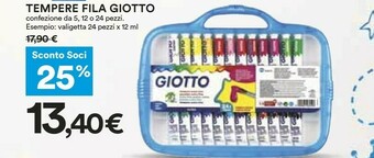 Coop Giotto Set 24 Tubetti Tempere E 2 Pennelli offerta