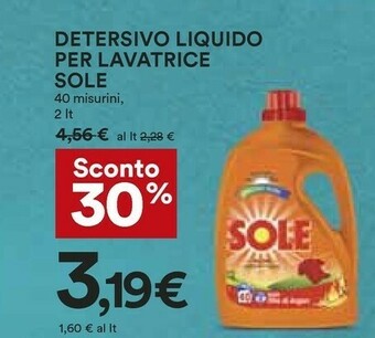 Coop Sole Detersivo Liquido Per Lavatrice offerta